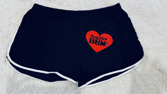Black Sporty Booty Shorts with Red Logo - 2x