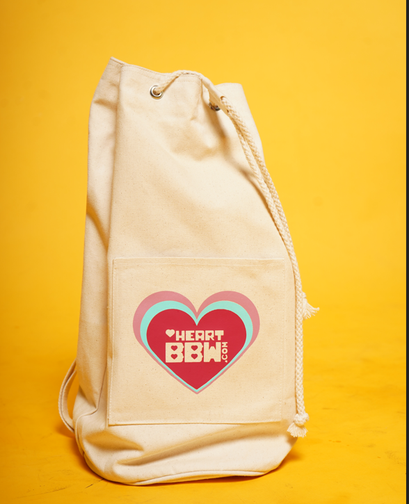 Canvas Drawstring Backpack with Full Logo - Unisex