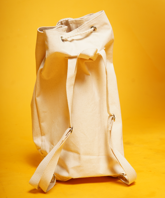 Canvas Drawstring Backpack with Full Logo - Unisex