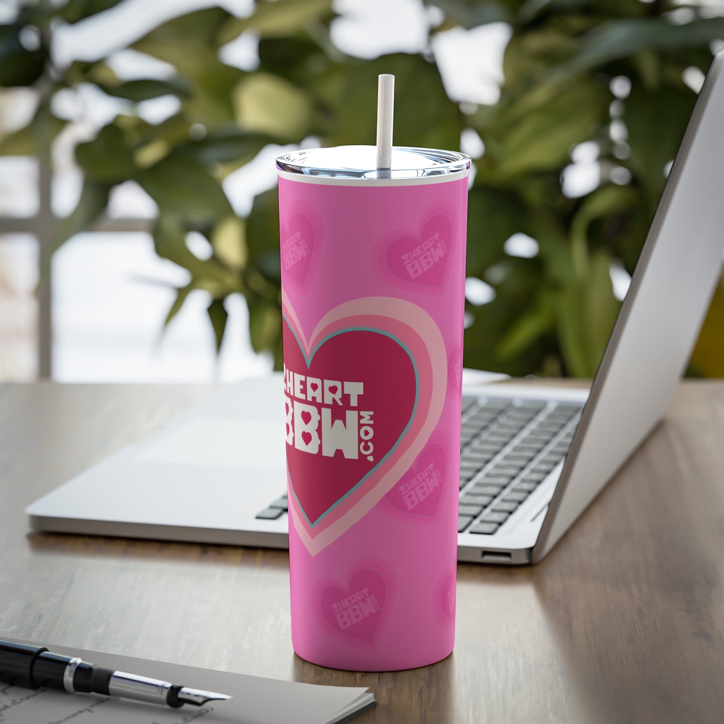Skinny Steel Tumbler with Straw, 20oz