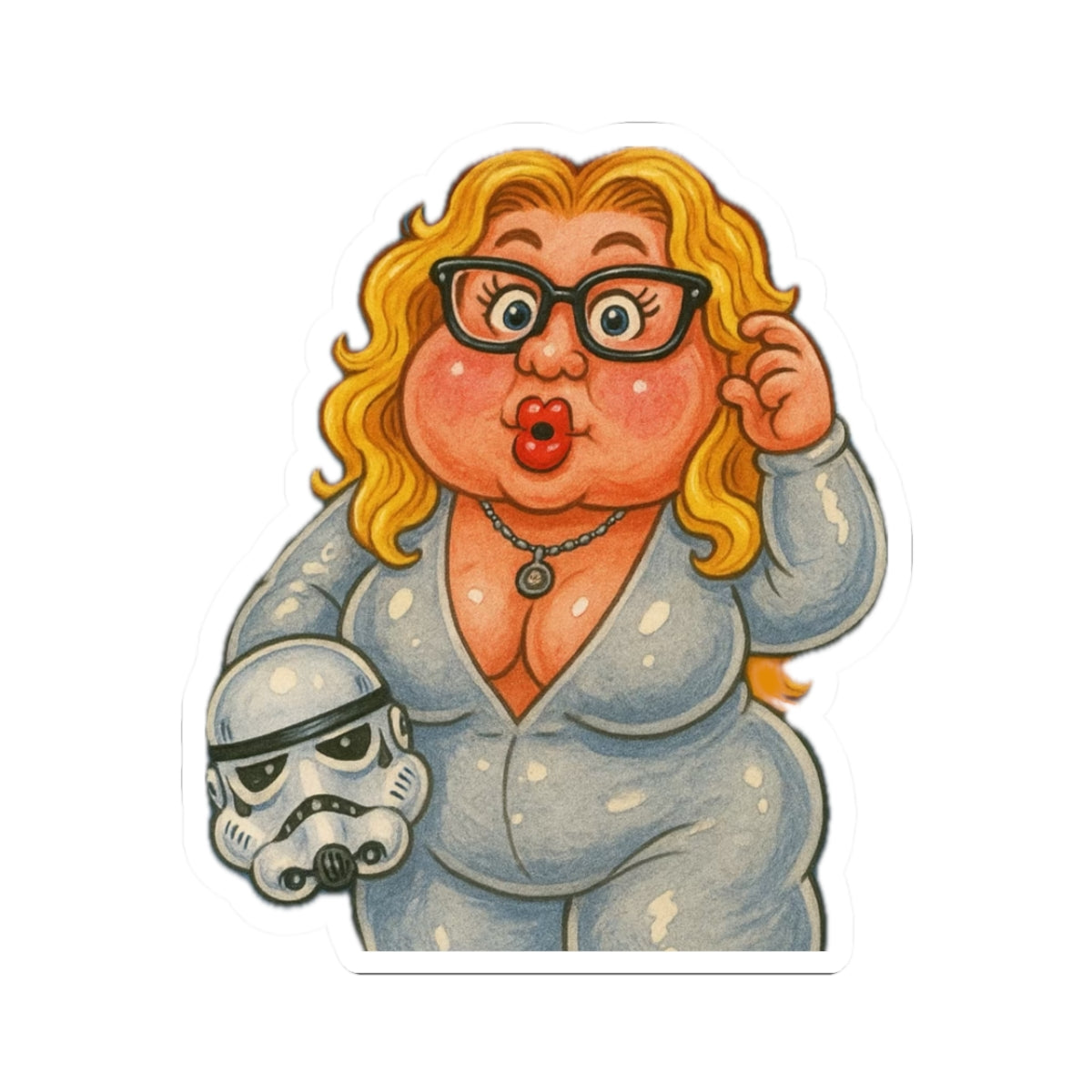 Curvy Storm Trooper Vinyl Sticker – Galactic Glam Edition 👽