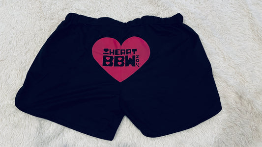 Black Drawstring Booty Shorts with Hot Pink Logo - 3x